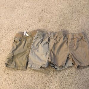 Set of three boys khaki shorts